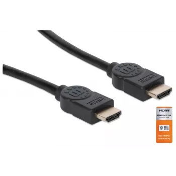 HDMI kabelis su Ethernet Manhattan HDMM1MP 1 m kištukas–kištukas juodas