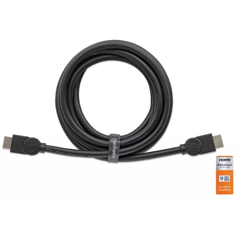 HDMI kabelis su Ethernet Manhattan HDMM1MP 1 m kištukas–kištukas juodas