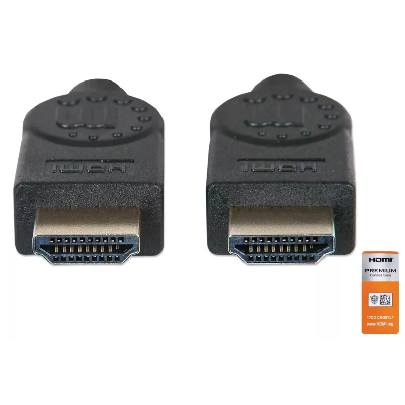 HDMI kabelis su Ethernet Manhattan HDMM1MP 1 m kištukas–kištukas juodas