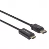 Manhattan DisplayPort 1.1 į HDMI kabelis, 1080p@60Hz, 1m, kištukas–kištukas, DP su fiksatoriumi, juodas, ne abipusės krypties, trejų metų garantija