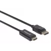 Manhattan DisplayPort 1.1 į HDMI kabelis, 1080p@60Hz, 1,8 m, Kištukas į kištuką, DP su fiksatoriumi, Juodas, Ne dvikryptis, Trejų metų garantija
