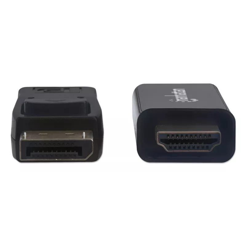 Manhattan DisplayPort 1.1 į HDMI kabelis, 1080p@60Hz, 1,8 m, Kištukas į kištuką, DP su fiksatoriumi, Juodas, Ne dvikryptis, Trejų metų garantija