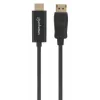 Manhattan DisplayPort 1.1 į HDMI kabelis, 1080p@60Hz, 1,8 m, Kištukas į kištuką, DP su fiksatoriumi, Juodas, Ne dvikryptis, Trejų metų garantija