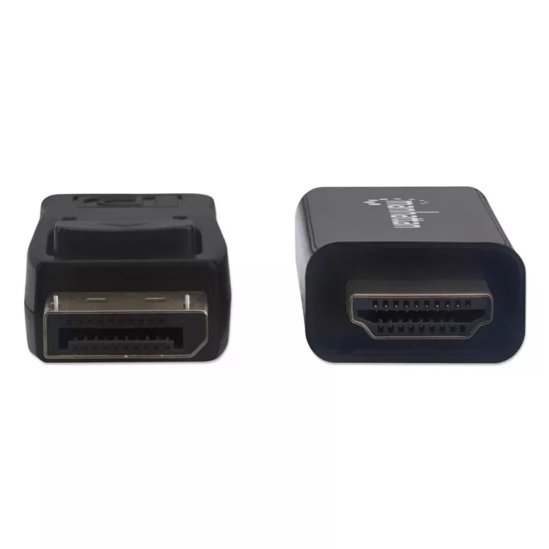 Manhattan DisplayPort 1.2 į HDMI laidą, 4K@60Hz, 1.8m, kištukas į kištuką, DP su užraktu, juodas, ne dviejų krypčių, trejų metų garantija, atitinka 6F-DP-HDMI-4K60-HDR (išskyrus 20 cm trumpesnis)