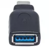 Manhattan USB-C į USB-A adapteris, vyriškas į moterišką, 5 Gbps (USB 3.2 Gen1, dar žinomas kaip USB 3.0), SuperSpeed USB, juodas, viso gyvenimo garantija, atitinka USB31CAADG