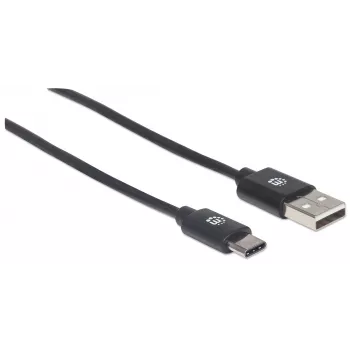 Manhattan USB-C į USB-A kabelis, 3 m, kištukas į kištuką, 480 Mbps (USB 2.0), Hi-Speed USB, juodas, garantija visam naudojimo laikui