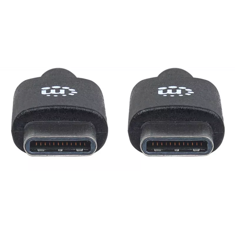 Manhattan USB-C į USB-C kabelis, 2 m, vyriškas į vyrišką, juodas, 480 Mbps (USB 2.0), 3A, Hi-Speed USB, garantija visam laikui, atitinka USB2CC2M