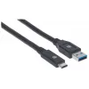 USB-C į USB-A kabelis Manhattan 354981 3 m vyriškas į vyrišką