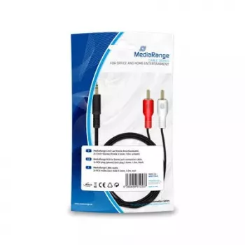 Audio kabelis MediaRange MRCS164 1m 2xRCA 3.5mm juodas