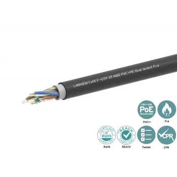 Tinklo kabelis Lanview LVN-CAT6PE-2FUTP RJ45 CAT6 305M juodas