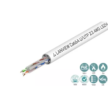 Lanview LVN122182 tinklo kabelis baltas 500 m Cat6a U/UTP (UTP)