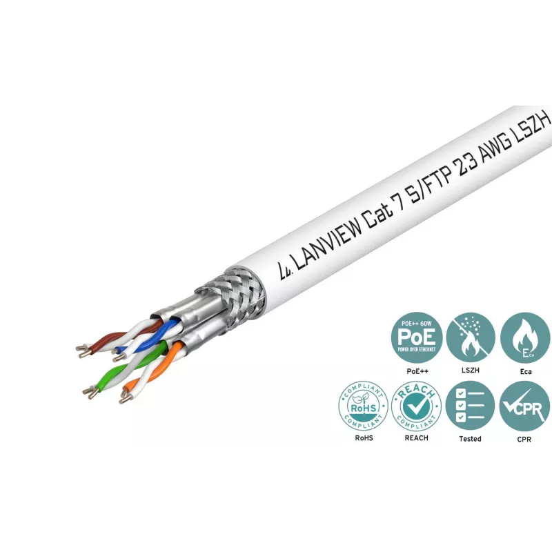 Lanview LVN122506 tinklo kabelis Baltas 500 m Cat7 SF/UTP (S-FTP)