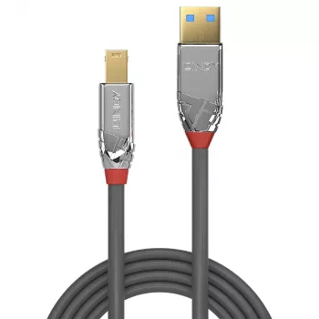 Lindy 1 m USB 3.2 A tipo į B tipo laidą, 5 Gbps, Cromo Line