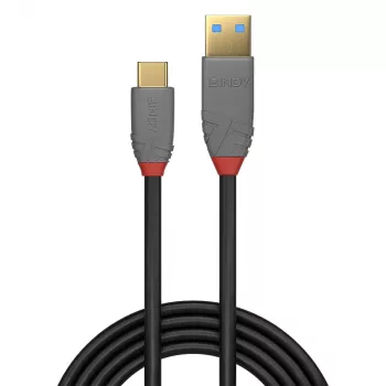 Lindy 1 m USB 3.2 Type A į C kabelis, 10 Gbps, 5 A, PD, Anthra Line