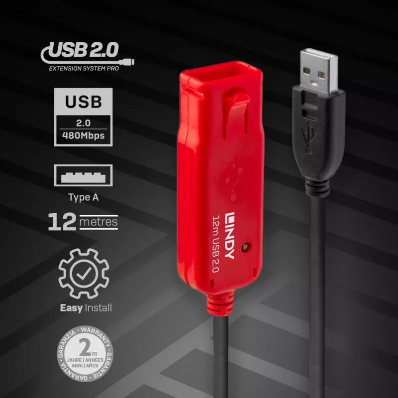 USB ilginamasis kabelis Lindy 30m Active Extension Pro