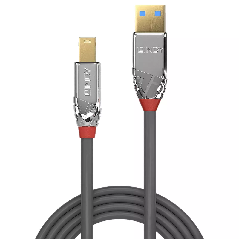 Lindy 2 m USB 3.2 Type A į B laidas, 5 Gbps, Cromo Line