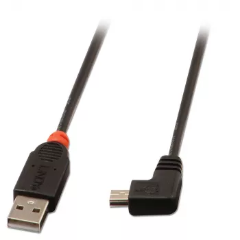 USB laidas Lindy USB2.0 A/Mini-B 90° 0,5m