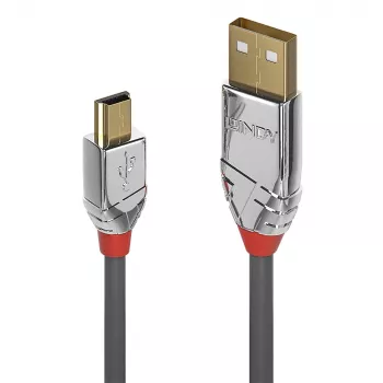 Lindy 5 m USB 2.0 Type A į Mini-B kabelis, Cromo linija