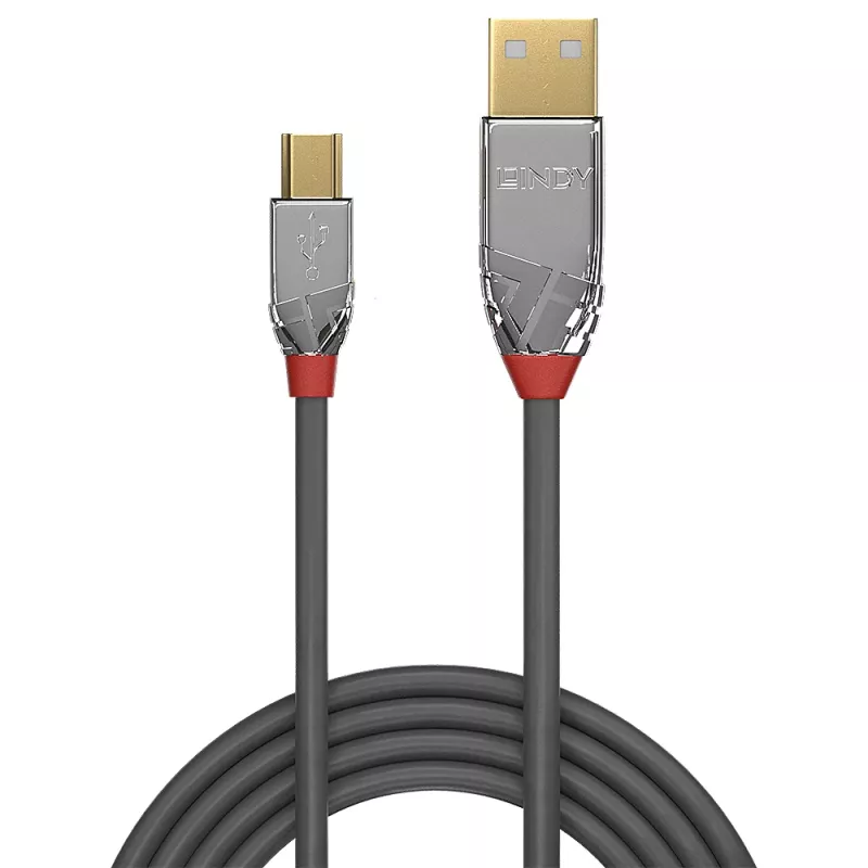 Lindy 5 m USB 2.0 Type A į Mini-B kabelis, Cromo linija