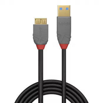 Lindy 3 m USB 3.2 Type A į Micro-B kabelis, 5 Gbps, Anthra Line