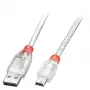 Lindy 2m USB 2.0 laidas - A tipo į Mini-B, permatomas