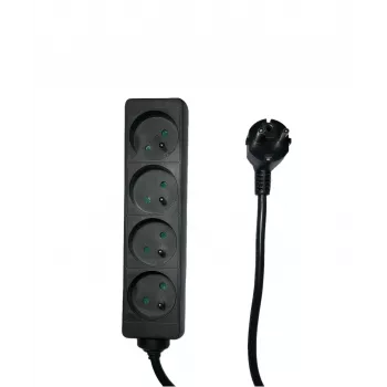 Microconnect MC-PS040150FRB maitinimo laido ilgintuvas 1,5 m 4 kintamosios srovės lizdai (-ų) Vidaus Juoda