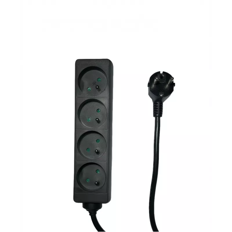 Microconnect MC-PS040150FRB maitinimo laido ilgintuvas 1,5 m 4 kintamosios srovės lizdai (-ų) Vidaus Juoda