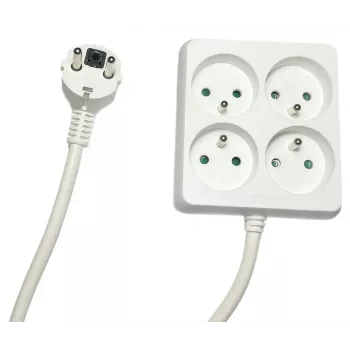 Microconnect MC-PSSQUARE040150FRW maitinimo ilgintuvas 1,5 m 4 kintamosios srovės lizdai (-ų) Vidaus Balta