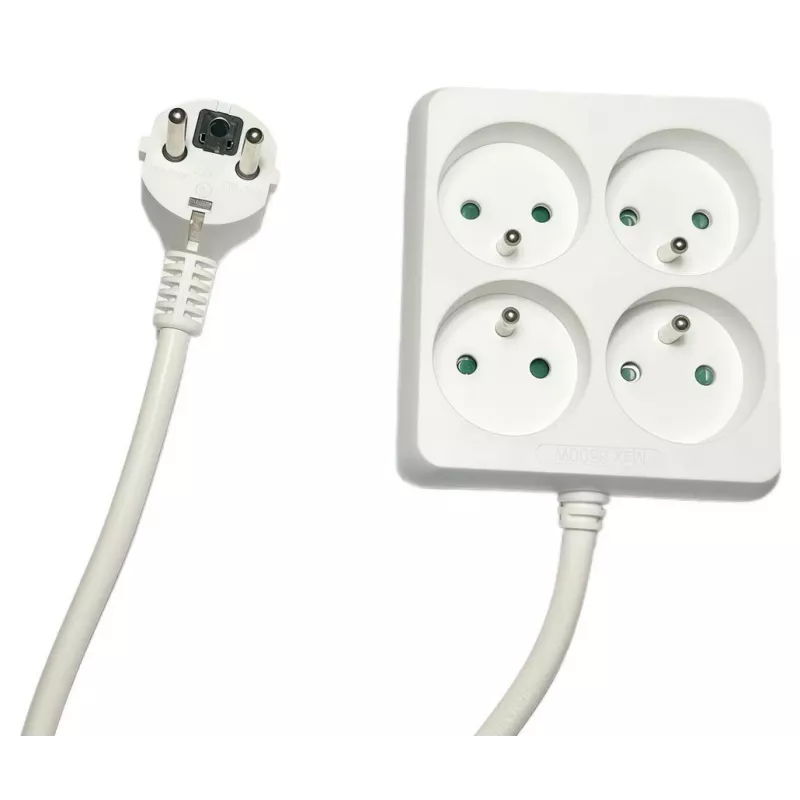Microconnect MC-PSSQUARE040150FRW maitinimo ilgintuvas 1,5 m 4 kintamosios srovės lizdai (-ų) Vidaus Balta