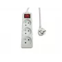 MicroConnect MC-PSOO030150FRW trijų lizdų elektros lizdas su atskirais įjungimo/išjungimo jungikliais