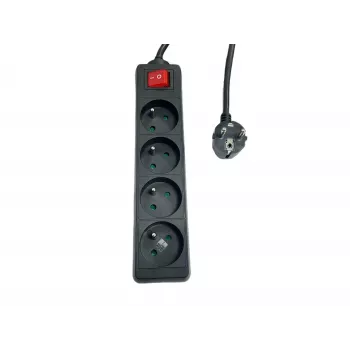 Maitinimo šakotuvas MicroConnect MC-PSOO040150FRB 4 lizdų su individualiais įjungimo/išjungimo jungikliais