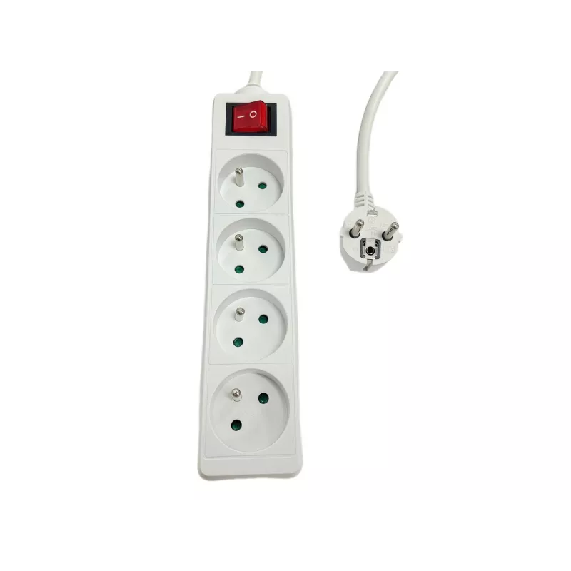Maitinimo lizdas MicroConnect MC-PSOO040150FRW 4 krypčių Įj./Išj. — 4 lizdai, individualus įjungimas/išjungimas