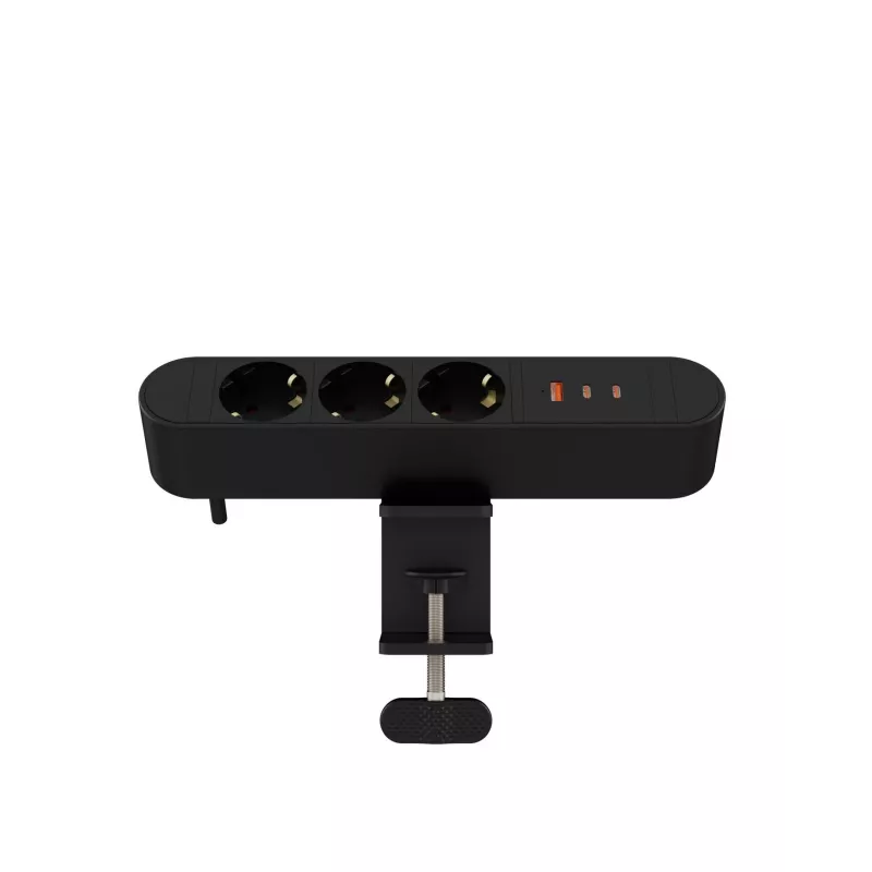 Darbastalio daugializdis maitinimo lizdas MicroConnect MC-MDPS-EU3-67W — 3 lizdai, bendra galia 67 W