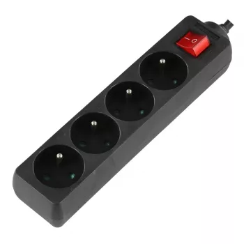 Maitinimo ilgintuvas LOGON LPS050 — 1,5 m laidas, 4 kintamosios srovės lizdai, 16 A, 3500 W, juodas