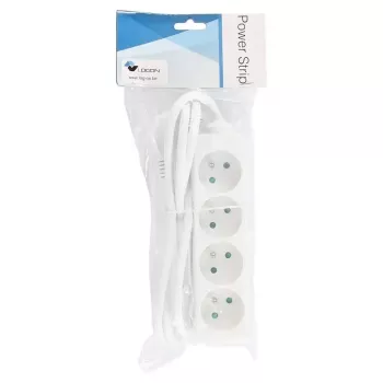 Maitinimo ilgintuvas LOGON LPS055 — 1,5 m laidas, 4 kintamosios srovės lizdai, 250 V, 3500 W, 64 A, Baltas