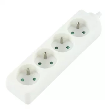 Maitinimo ilgintuvas LOGON LPS055 — 1,5 m laidas, 4 kintamosios srovės lizdai, 250 V, 3500 W, 64 A, Baltas
