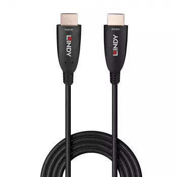 Lindy 40 m šviesolaidinis hibridinis HDMI 8K60 laidas 48 Gbit/s, juodas