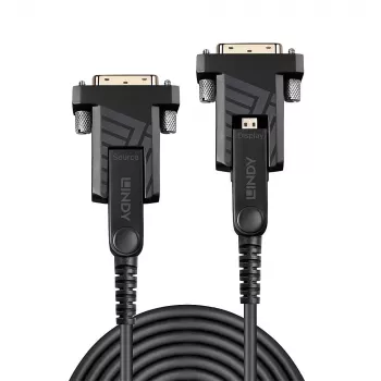 Lindy 70 m šviesolaidinis hibridinis Micro-HDMI 18G laidas su nuimamomis HDMI ir DVI jungtimis