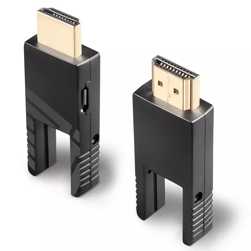 Lindy 50 m šviesolaidinis hibridinis Micro-HDMI 18G laidas su nuimamomis HDMI ir DVI jungtimis