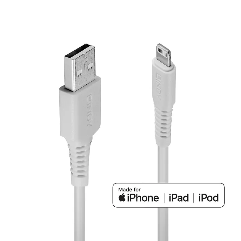 Lindy 1 m USB–Lightning laidas, baltas