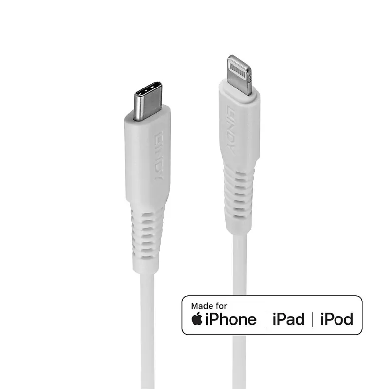 Lindy 3 m USB-C į Lightning laidas baltas