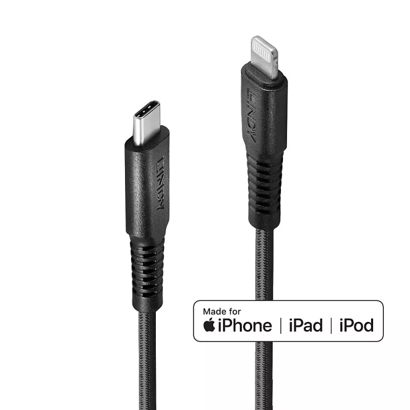 Lindy 3m Sustiprintas USB Type C į Lightning laidas