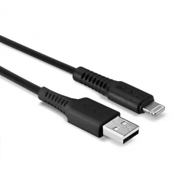 Lindy 1 m USB į Lightning kabelis, juodas