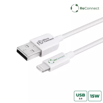 Lightning laidas MicroConnect ECO-LIGHTNING1 1m Baltas USB A