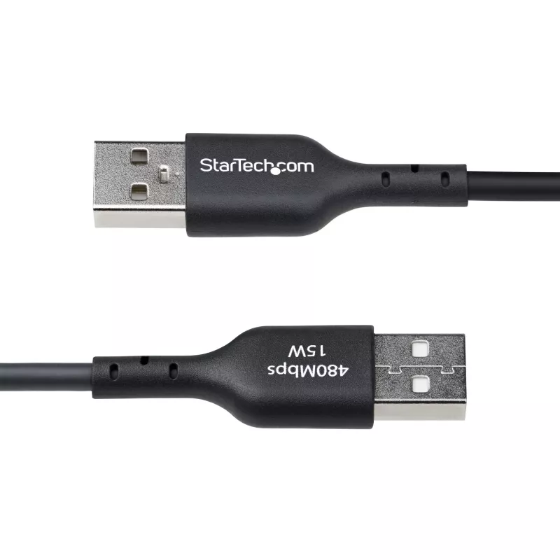 StarTech.com 1ft (30cm) USB-A į USB-C įkrovimo kabelis, įkrovimas ir sinchronizavimas, 3A, USB 2.0, TPE apvalkalas - juodas USB įkrovimo laidas