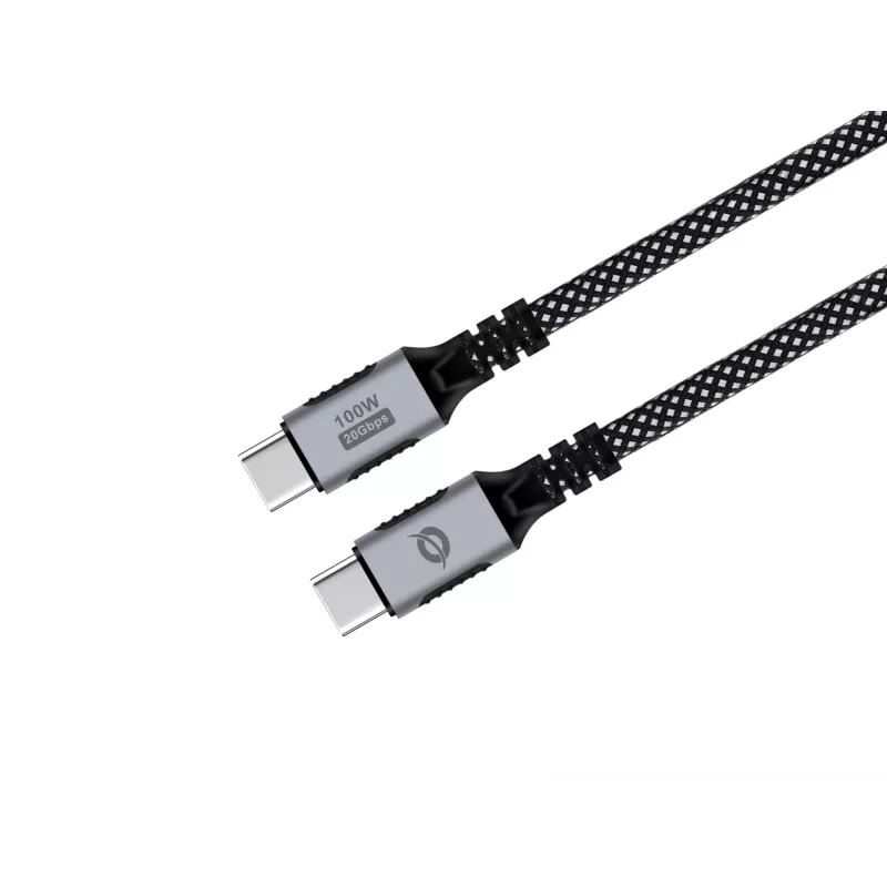CONCEPTRONIC USB-C į USB-C laidas ETTA07B12 — USB 3.2 Gen 2x2, 1,2 m, 20 Gb/s, PD 3.0 100 W (20 V/5 A), 4K60Hz, juodas, E‑Mark