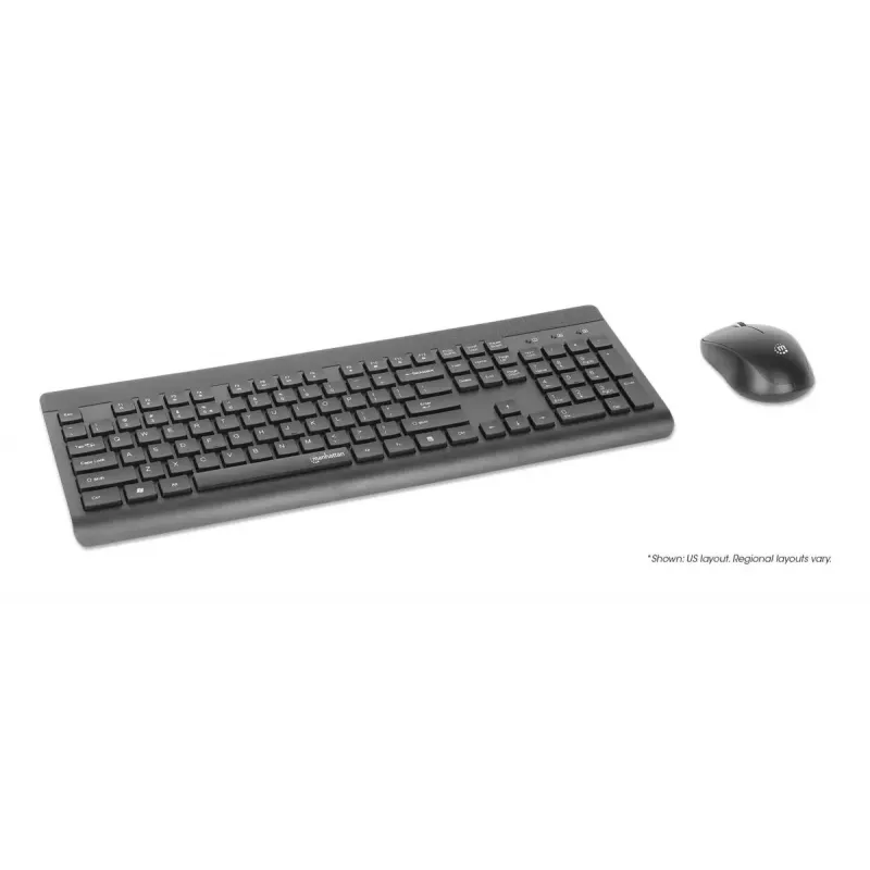 „Manhattan 180771“ belaidė klaviatūra, QWERTY, juoda, su pele