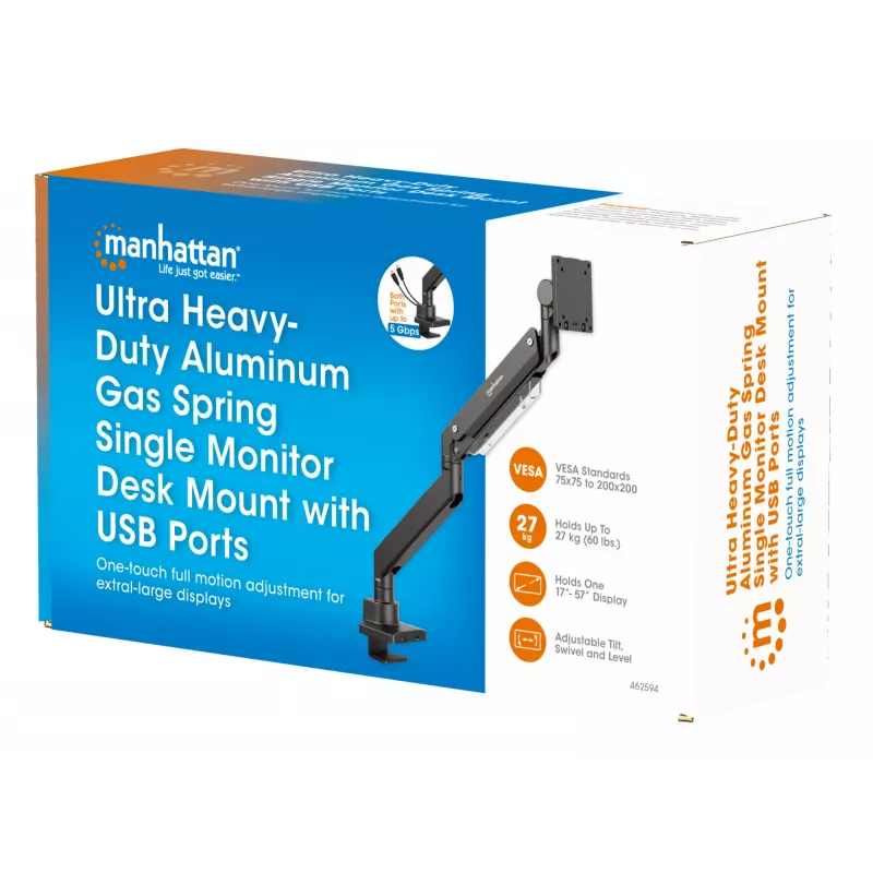 Manhattan TV & Monitor Mount Desk Full Motion Gas Spring 13-42 Juoda