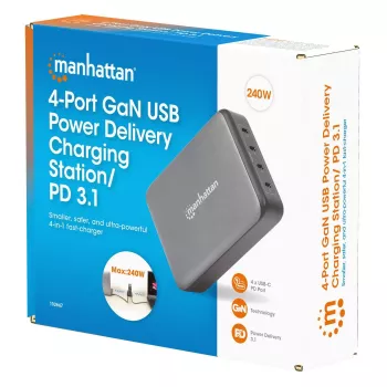 Įkroviklis Manhattan Four USB-C PD Ports 140 W vienam prievadui, 240 W iš viso