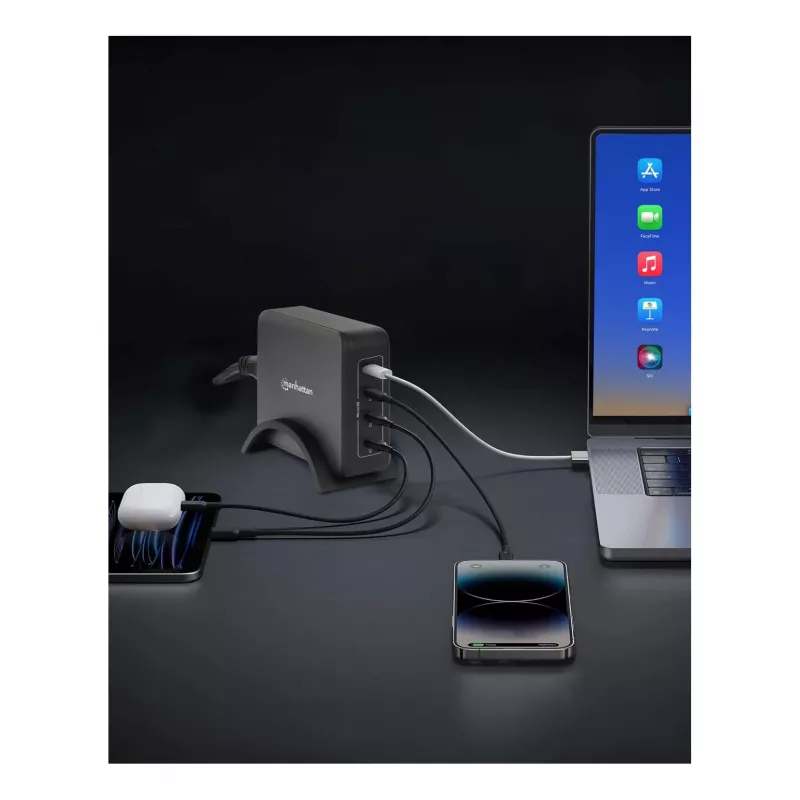 Įkroviklis Manhattan Four USB-C PD Ports 140 W vienam prievadui, 240 W iš viso